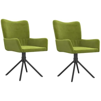 vidaXL Sillas De Comedor Giratorias 2 Unidades Terciopelo Verde Claro Vidaxl