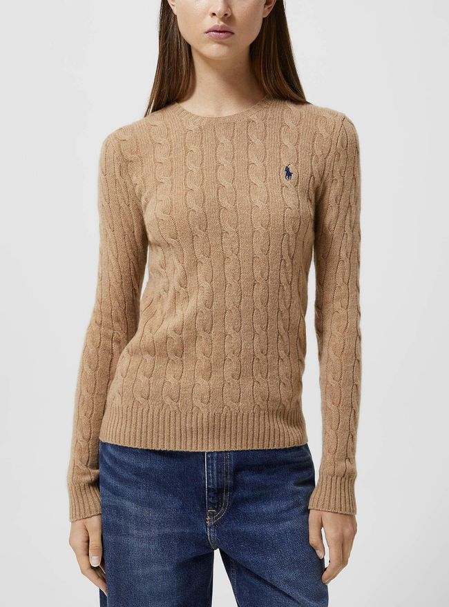 Polo Shirt Ralph Lauren - Womens Embroidered logo wool and cashmere sweater