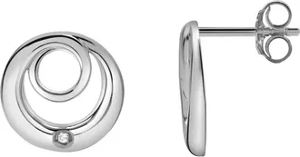 LuvMyJewelry Orlena Sterling Silver 0.02 Ct Diamond Circle Stud Earrings in 925 Sterling Silver at Nordstrom