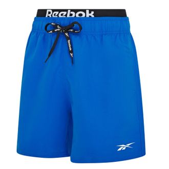 Reebok Badeshorts REEBOK Todd, Herren, Gr. L, N-Gr, blau, Microfaser, Polyester, unifarben, Badehosen Badeshorts, mit Kordelzug und elastischem Bund, mit Log