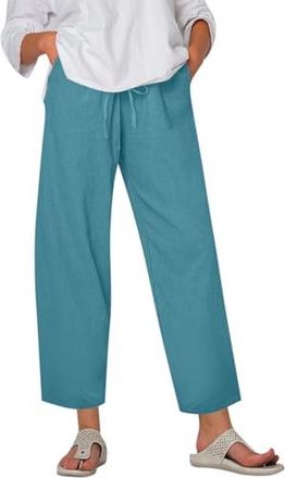 Pantalon D'été En Jean Droit Femme - Taille élastique, Coupe Régulière, Confortable, Décontracté