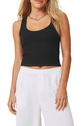 Splendid Roma Cotton Blend Tank in Black at Nordstrom, Size X-Large