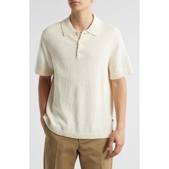 Nn.07 Randy Jacquard Cotton Polo in Ecru at Nordstrom Rack, Size X-Large