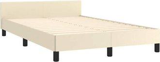 vidaXL Vidaxl - Estructura De Cama Sin Colch&oacute;n Cuero Sint&eacute;tico Crema 120x190 Cm