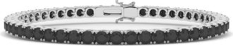 HauteCarat Lab Created Black Diamond Tennis Bracelet in 18K White Gold at Nordstrom, Size 6