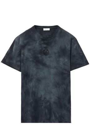 Alexander McQueen DYED COTTON LOGO T SHIRT Size: XL, colour: BLACK