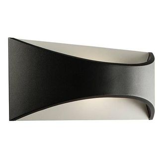 Netlighting Vulcan Integrated LED 1 Light Outdoor Up Down Wall Light Textured Matt Black Opal IP65