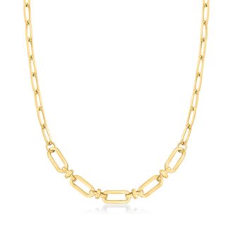 Ross-Simons 18kt Gold Over Sterling Enlarged Paper Clip Link Necklace
