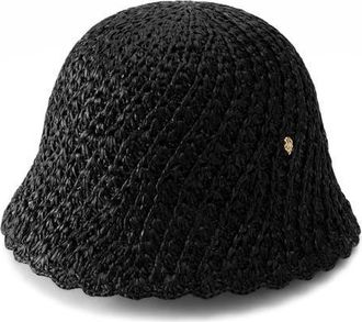 Helen Kaminski Rio Raffia Cloche in Charcoal at Nordstrom