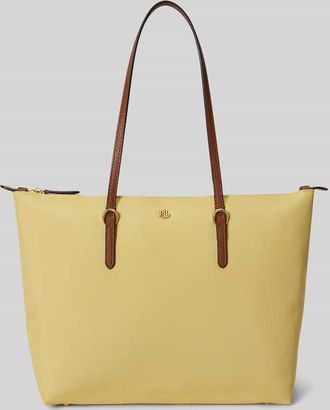 Lauren Ralph Lauren Henkeltasche mit Logo-Applikation in GELB, Gr&ouml;&szlig;e 1