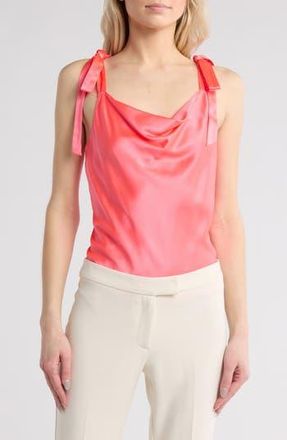 Cinq &agrave; Sept Shoulder Tied Marta Cami in Neon Coral at Nordstrom Rack, Size Small