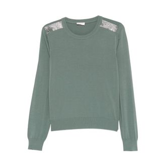Liu Jo Sweatshirts, female, Green, Size: XL Crew-neck Sweater
