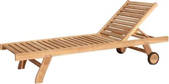 Happy Garden Tumbona de teca con ruedas, recta