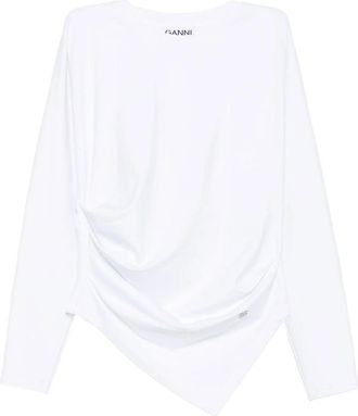 Ganni Crew Neck Long-sleeve Top