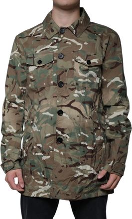 Dolce & Gabbana Multicolor Camouflage Collared Coat Mens Jacket (Pre-Owned)