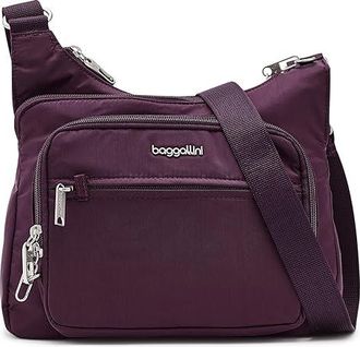 Baggallini Securtex Anti-theft Crossover Crossbody Cross Body Womens Handbags Mulberry, Nylon