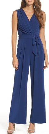 Vince Camuto Faux Wrap Jersey Jumpsuit in Blue at Nordstrom Rack, Size X-Small
