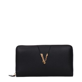 Versace Black Leather Womens Wallet