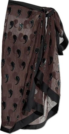 Tory Burch Wikkelrok met Strikdetail - Dames - Strandmode - Bruin - M - Badmode