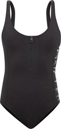 Moncler Logo Print Zwempak met Rits - Dames - Badpakken - Zwart - XS - Badmode