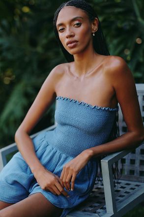 Peixoto Torey Strapless Smocked Romper