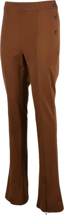 Semicouture Brown Flared Stretch Viscose-Blend Pants