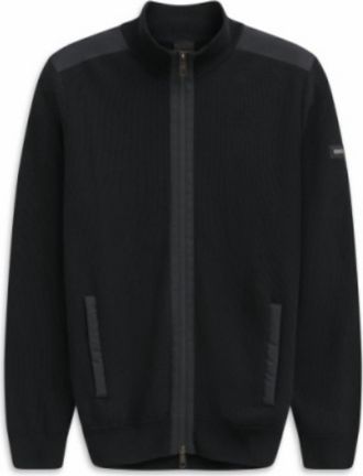 Bugatti Unisex Full Zip Long Sleeve Cardigan In Navy