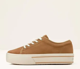 Ariat Womens Skylar Platform Shoes In Dark Tan Suede