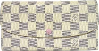 Louis Vuitton Ivory Navy Rose Ballerine Damier Azur Long Wallet (Bi-Fold) (Pre-Owned)