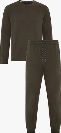 Ted Baker Mens Ted Baker WAFFLE Pyjama SET Mens Loungewear Khaki - Green - Size: MEDIUM