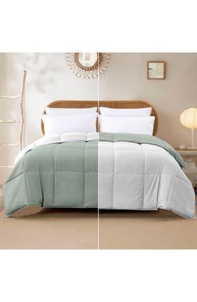 Modern Threads Down Alternative Reversible Comforter in White/grey at Nordstrom Rack, Size Queen