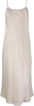 Vince Satijnen Slip Dress - Dames - Casual kleedjes - Beige - S - Satijn - Kleedjes