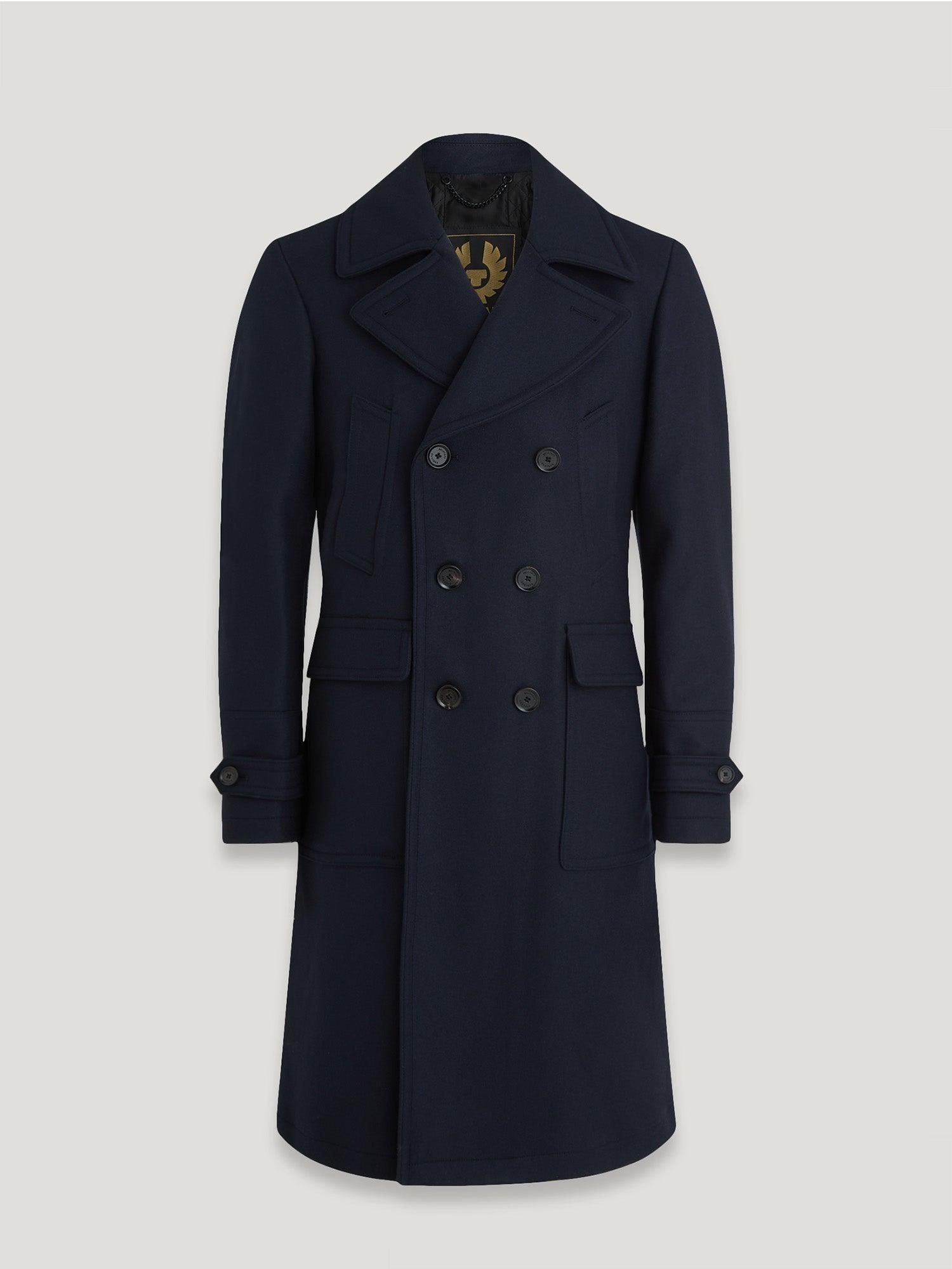 Manteau Court Homme UHouse - Veste Mi-longue En Laine Style Trench - Coupe Slim Fit, Coupe-vent - Pour Automne-hiver, Décontracté Ou Travail