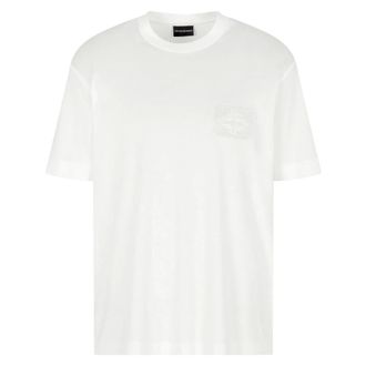 Emporio Armani Tops, Heren, Wit, M, Leer, Emporio Armani T-shirts en Polos