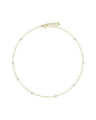 Gabi Rielle Rise Above the Crowd Collection 14K Over Silver CZ Choker Necklace