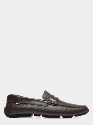 Bally Pilot Driver In Leather with Calf Leather Lining in Ebano 21 at Nordstrom, Size 42