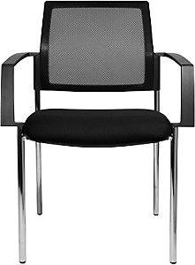 Topstar Silla Apilable De Malla 4 Patas Ue 2 Unid Asiento Negro
