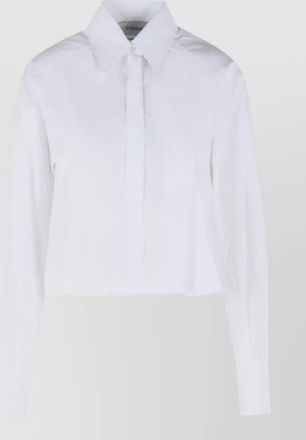 Sportmax certo cropped cotton poplin shirt pleats