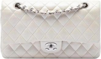Chanel Pre-owned Classic Double Flap Schoudertas - Dames - Vintage Schoudertas - Wit - ONE Size - Leer - Vintage