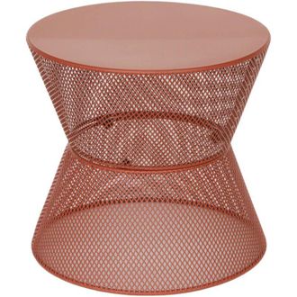 Sweeek Outdoor side table steel mesh design terracotta 45x43x43 cm - Tivo