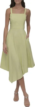 DKNY Dkny Paneled Linen-Blend Dress