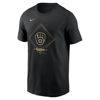 Nike Milwaukee Brewers 2026 World Series Participant Nike Mens MLB T-Shirt in Black | N19900AMZW-VLS