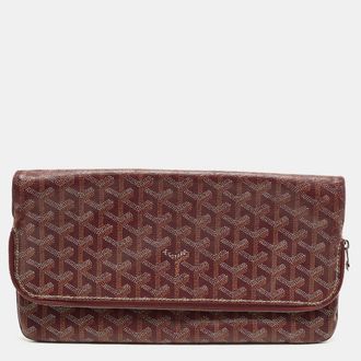 Goyard Sainte Marie Burgundy Goyardine Coated Canvas Clutch