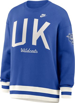 Nike Kentucky Legacy Nike Womens College Pullover Crew in Blue | 040H0KA2UKV-V89