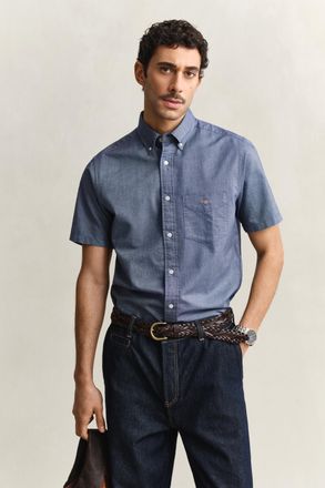 GANT Men Classic Oxford Short Sleeve Shirt (XXXL) PERSIAN BLUE