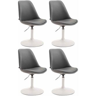Clp Clp - Set De 4 Sillas Lounge Maverick En Polipiel Gris Blanco