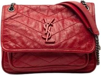 Saint Laurent Pre-owned Cross Body Bags, female, Red, Size: ONE SIZE Pre-owned Niki Shoulder Bag