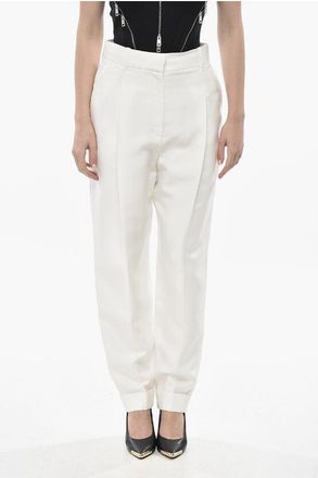 Alexander McQueen Viscose Single-Pleat Trousers With Turn-Ups size 42