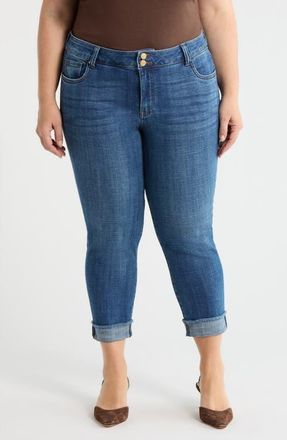 Kut from the Kloth Amy Frayed Crop Slim Straight Leg Jeans in Deserving at Nordstrom, Size 14W