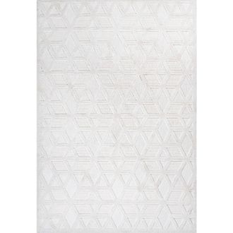 Jonathan Y Designs Talaia Neutral Geometric Indoor/Outdoor Area Rug in Ivory at Nordstrom, Size 5Ft 0In X 8Ft 0In